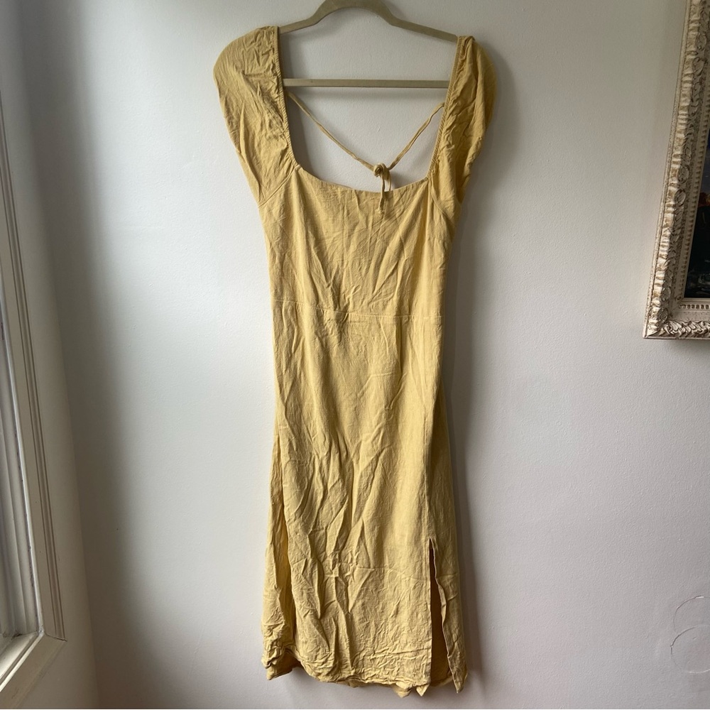 La Hearts Backless Yellow Dress